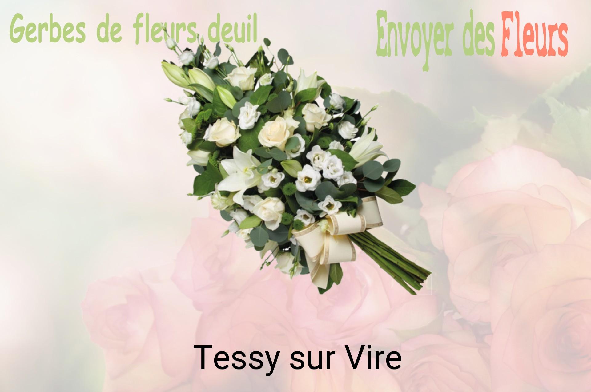 Gerbe de fleurs de deuil livrée à Tessy-sur-Vire